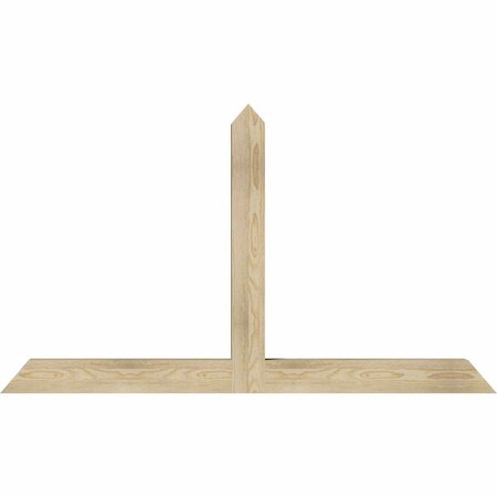Ekena Millwork Portland Rough Sawn Timber Gable Bracket, Douglas Fir, 60"W x 35"H x 4"D x 4"F, 14/12 Pitch GBW060X35X0404POR00RDF